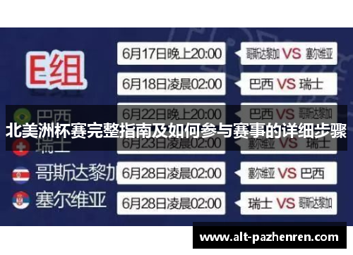 北美洲杯赛完整指南及如何参与赛事的详细步骤